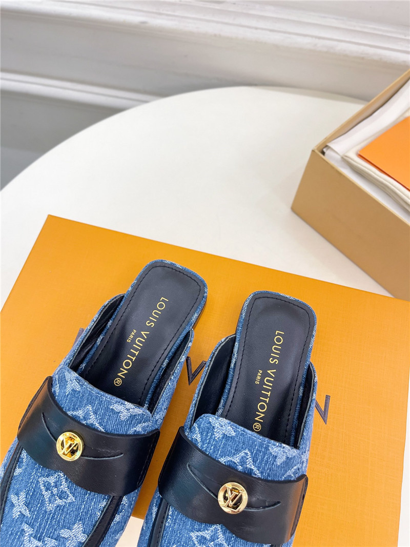 LV Soho Open Back Loafers Monogram Canvas