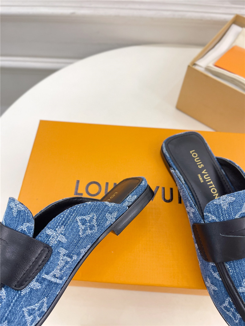 LV Soho Open Back Loafers Monogram Canvas
