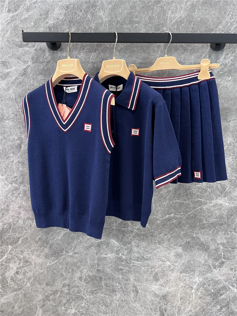M1um1u knitted short-sleeved top