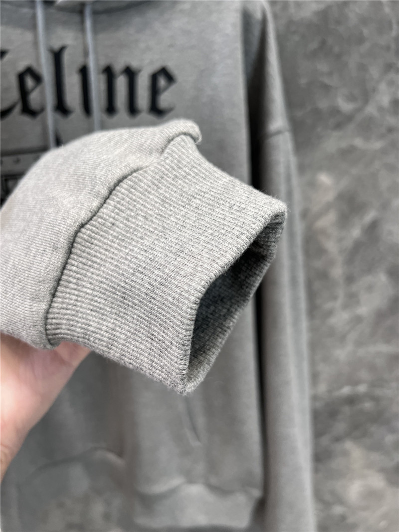 Ce1i*e grey printed cotton hoodie