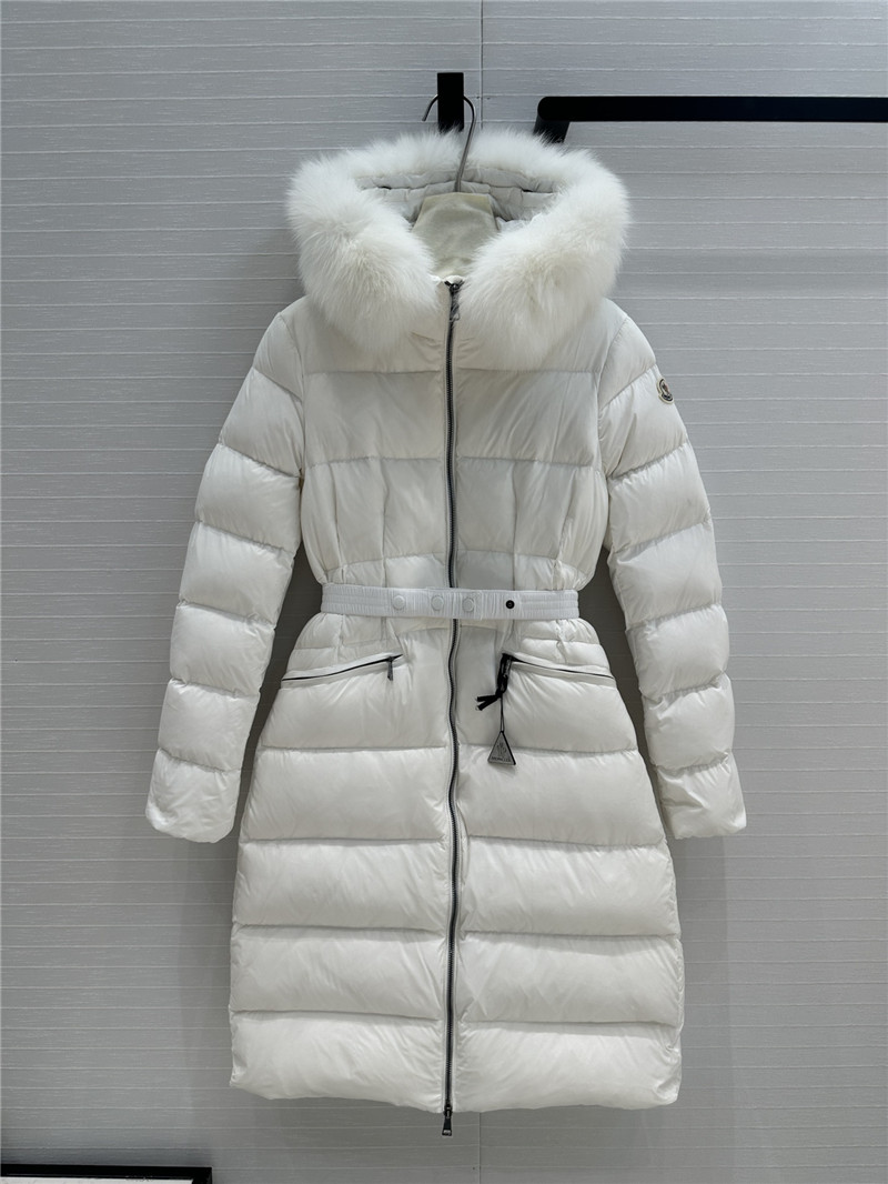 Moncler long hooded down jacket