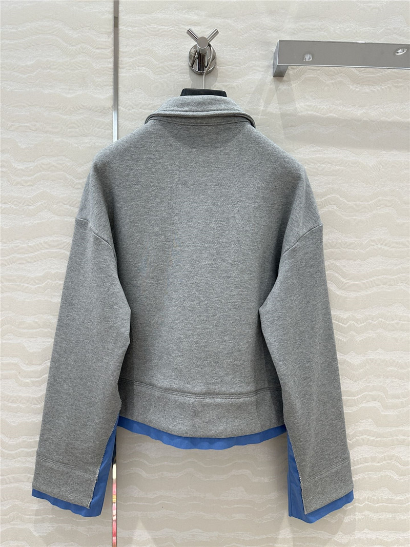 Miu Miu Cotton Polo Sweatshirt Grey
