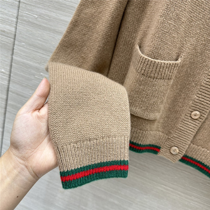Gvc*1 beige cardigan with web finishes