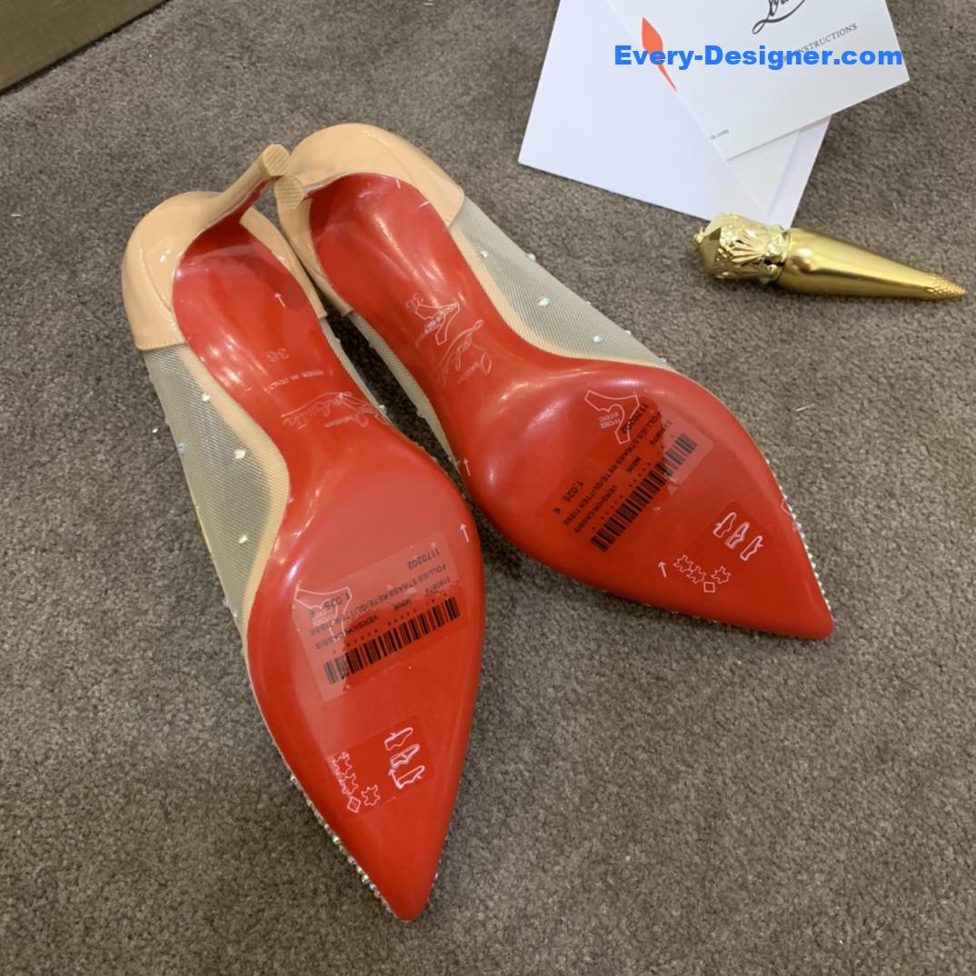 Chr1st1an louboutin rhinestone mesh pumps