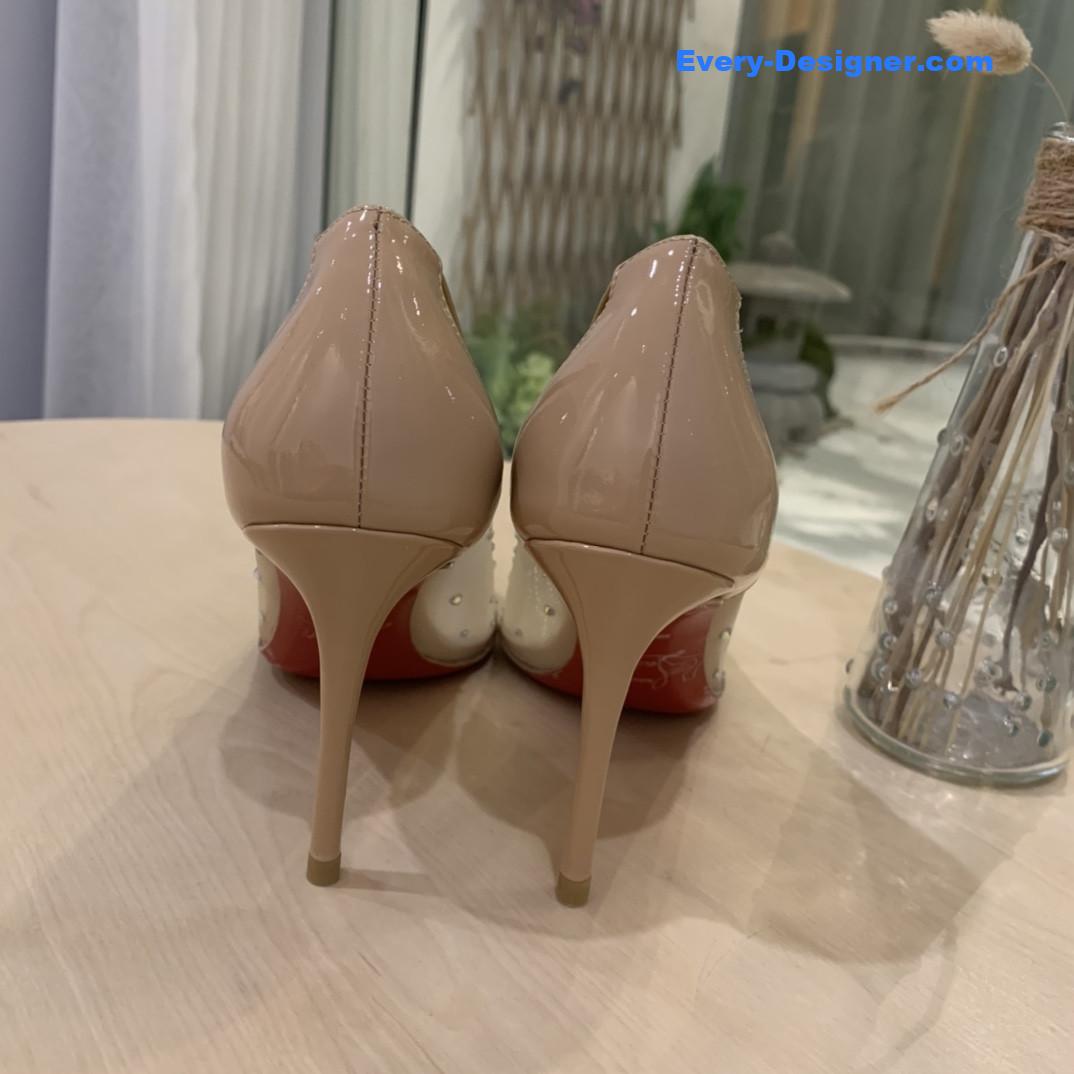Chr1st1an louboutin rhinestone mesh pumps