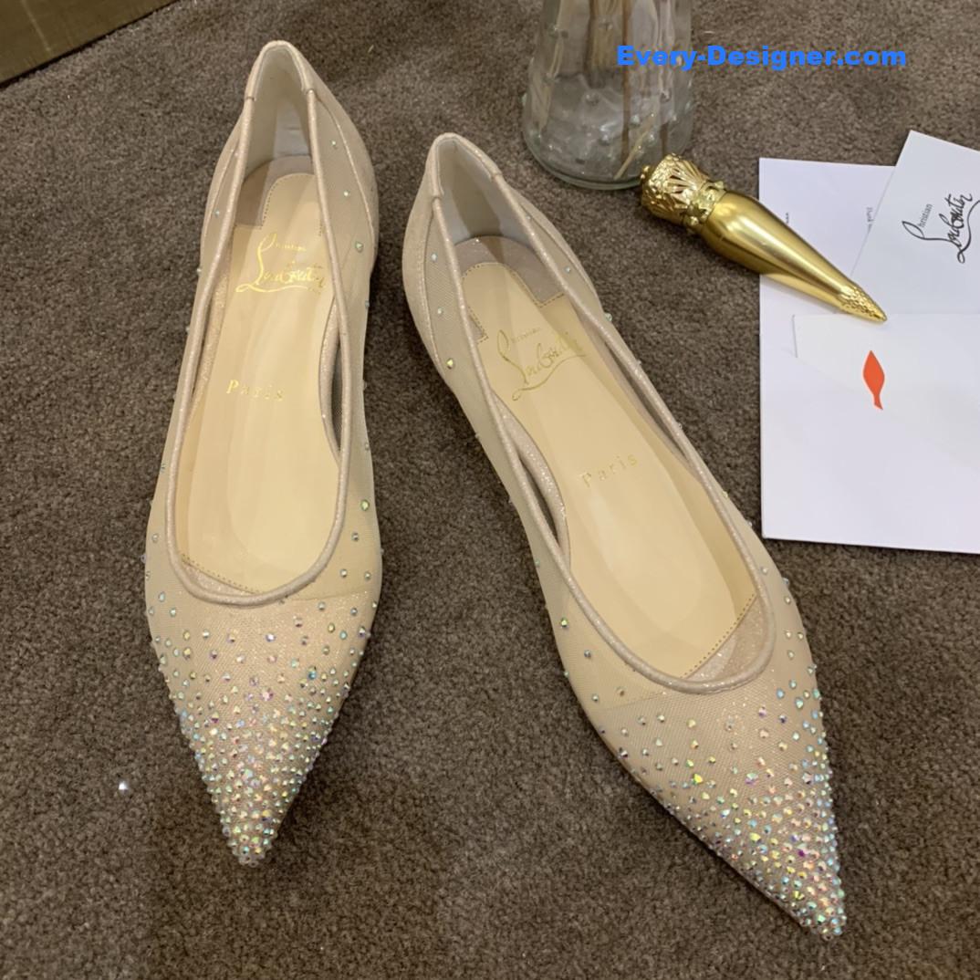 Chr1st1an louboutin rhinestone mesh pumps