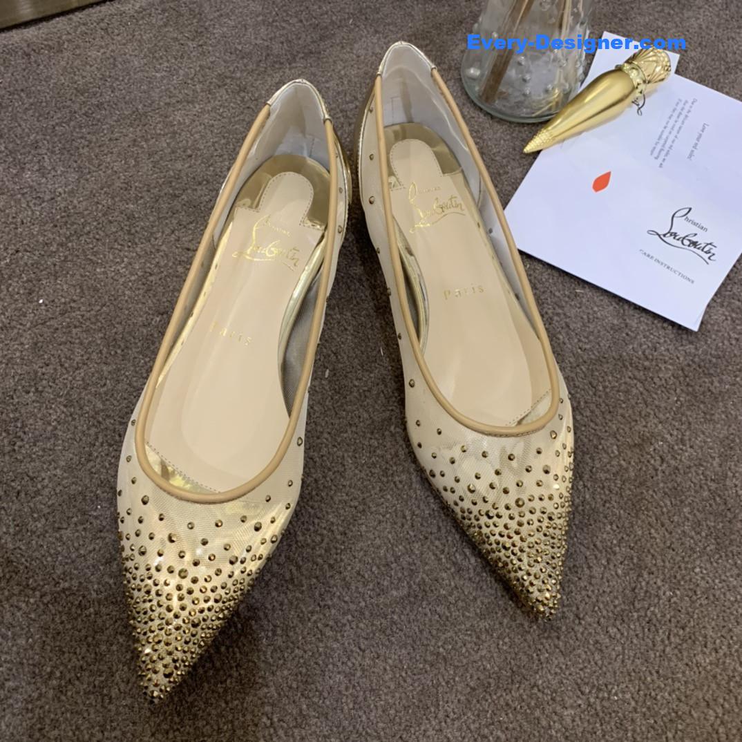Chr1st1an louboutin rhinestone mesh pumps