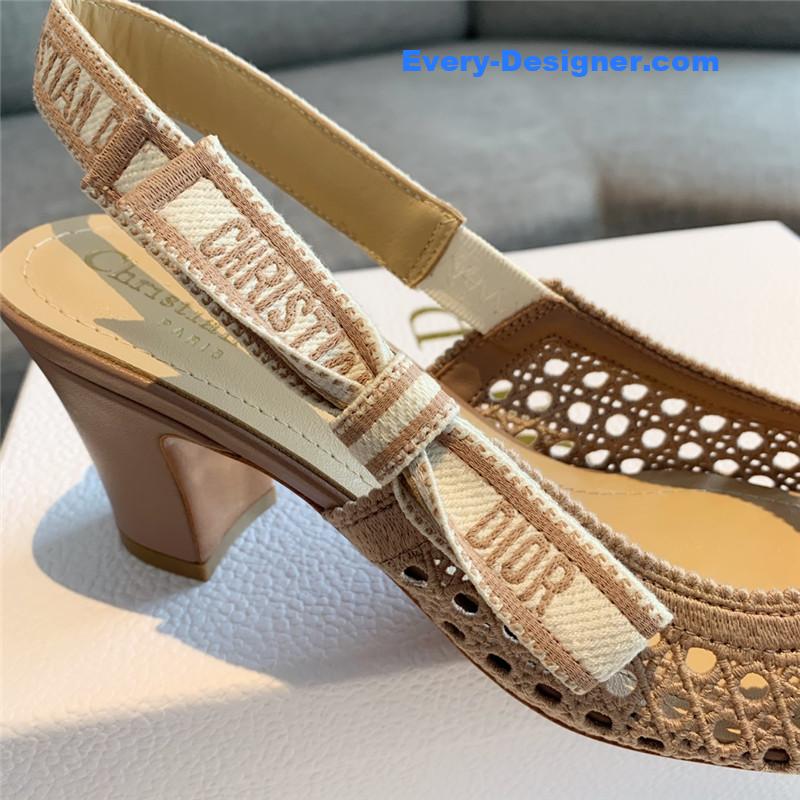 D10r new hollow lace bow high-heeled sandals