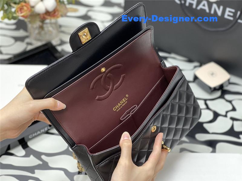 Ch**el classic flap caviar leather bag