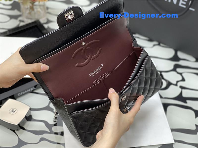 Ch**el classic flap caviar leather bag