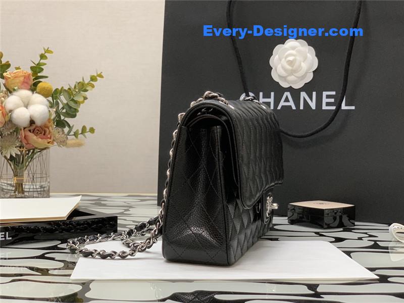 Ch**el classic flap caviar leather bag