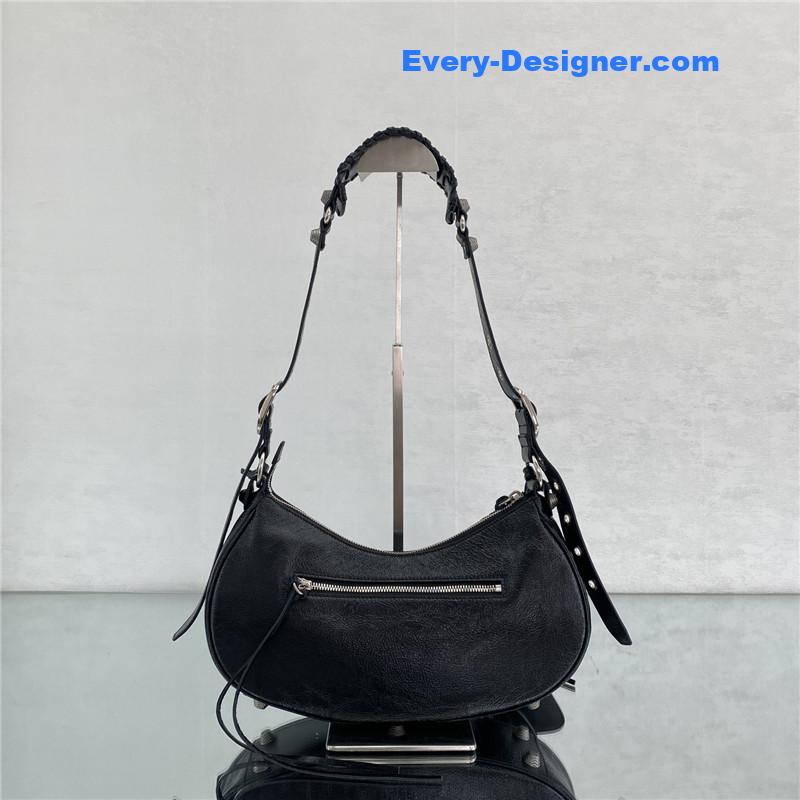 Ba1en*iaga le cagole leather shoulder bag