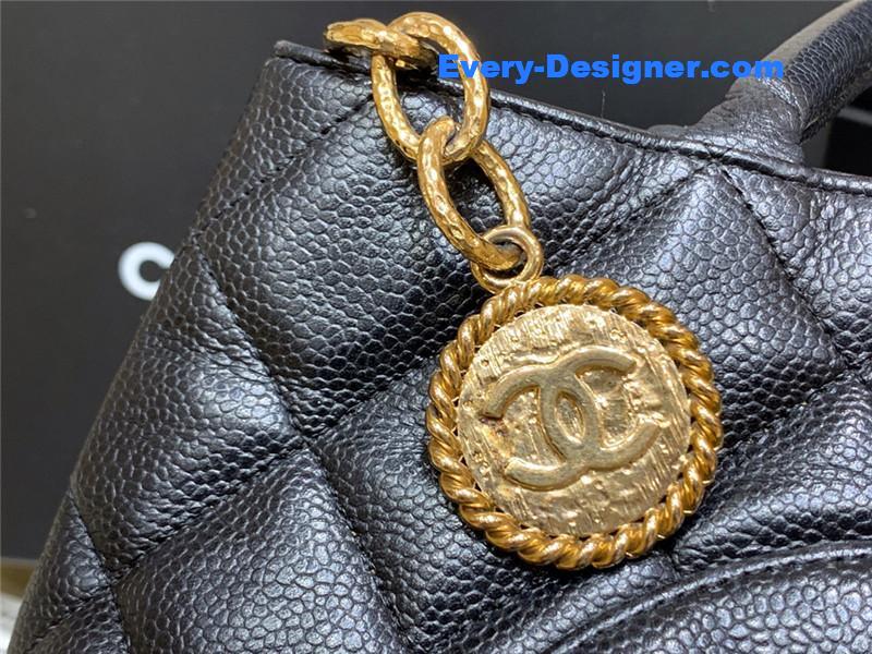 Ch**el vintage caviar medallion tote bag