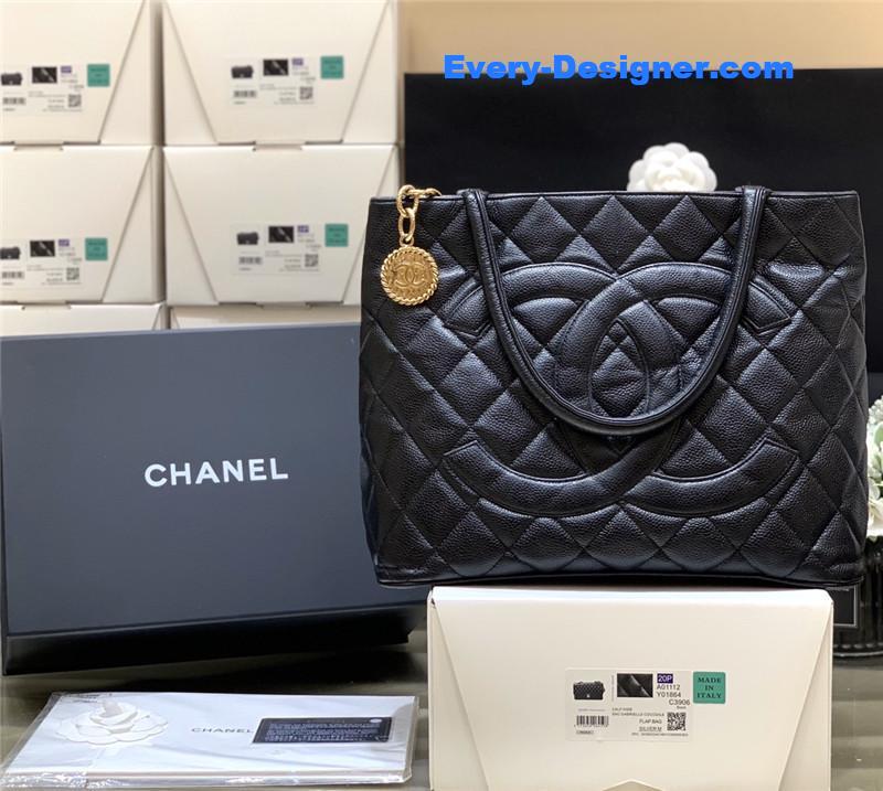 Ch**el vintage caviar medallion tote bag