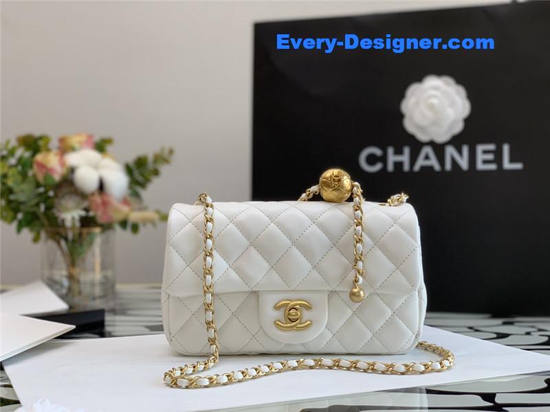 Ch**el flap bead chain bag