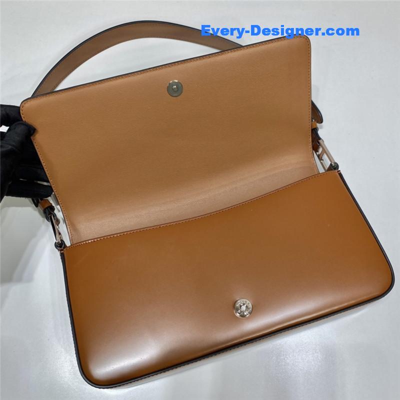 Pra*a brown brushed leather femme bag