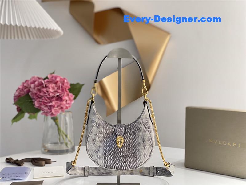 Bv1g*ai mini serpenti leather hobo bag