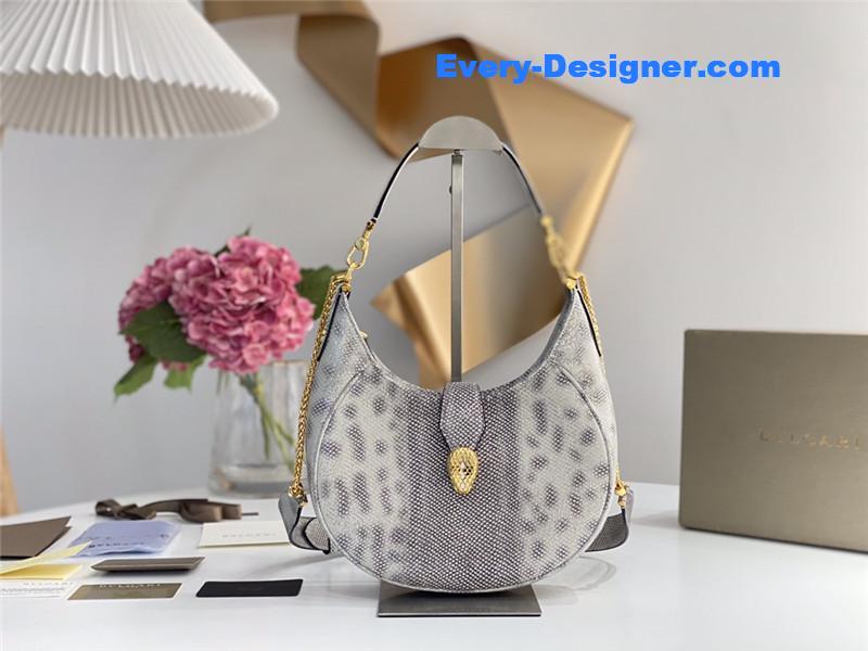 Bv1g*ai serpenti leather hobo bag
