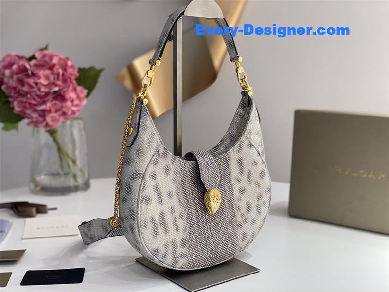 Bv1g*ai serpenti leather hobo bag