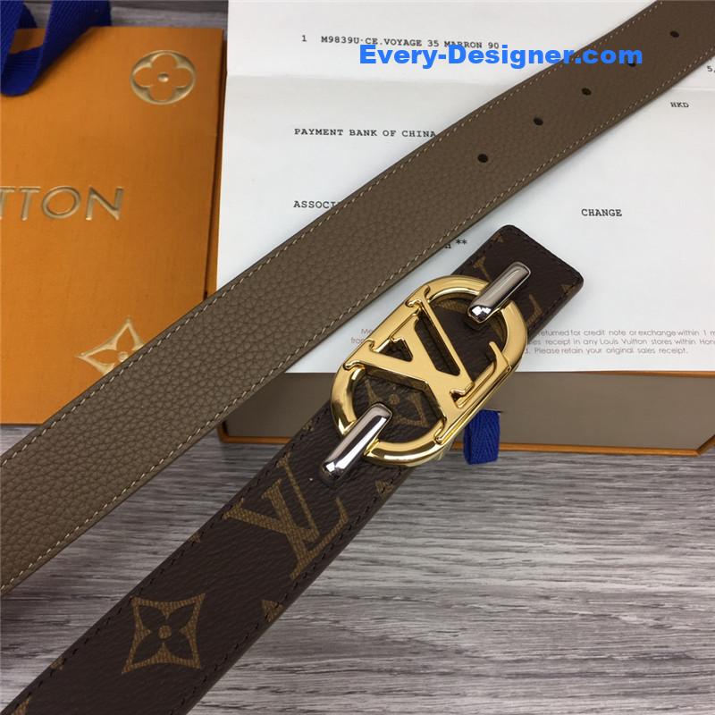 l0vis Vvtt0n lv logo buckle leather belt