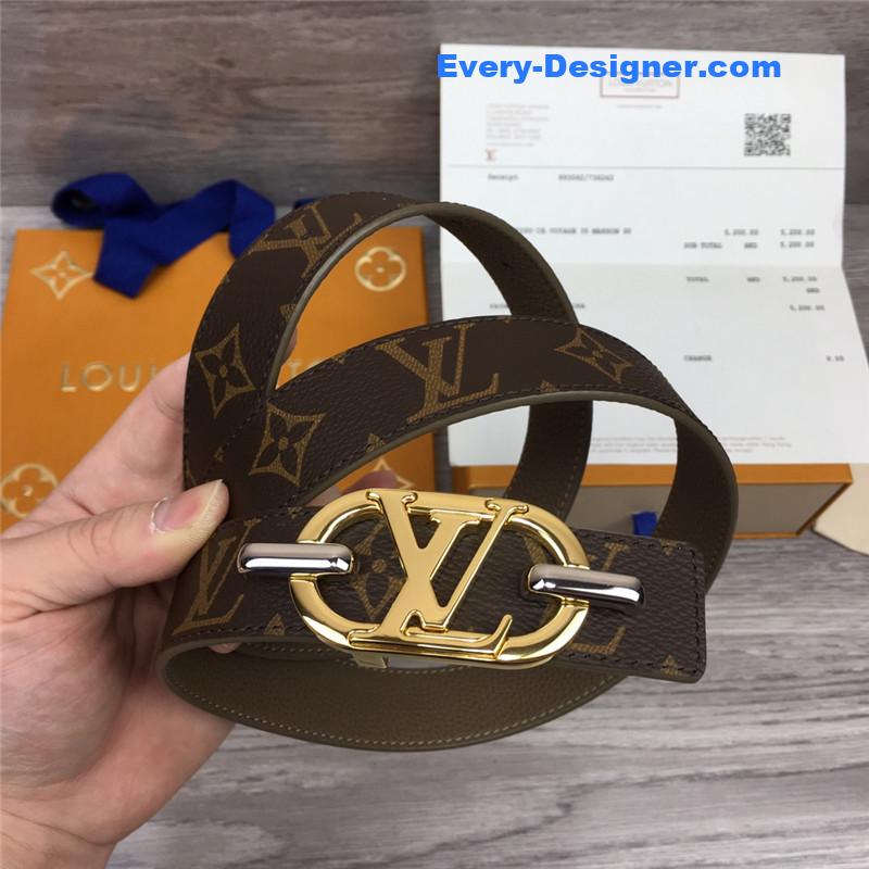 l0vis Vvtt0n lv logo buckle leather belt