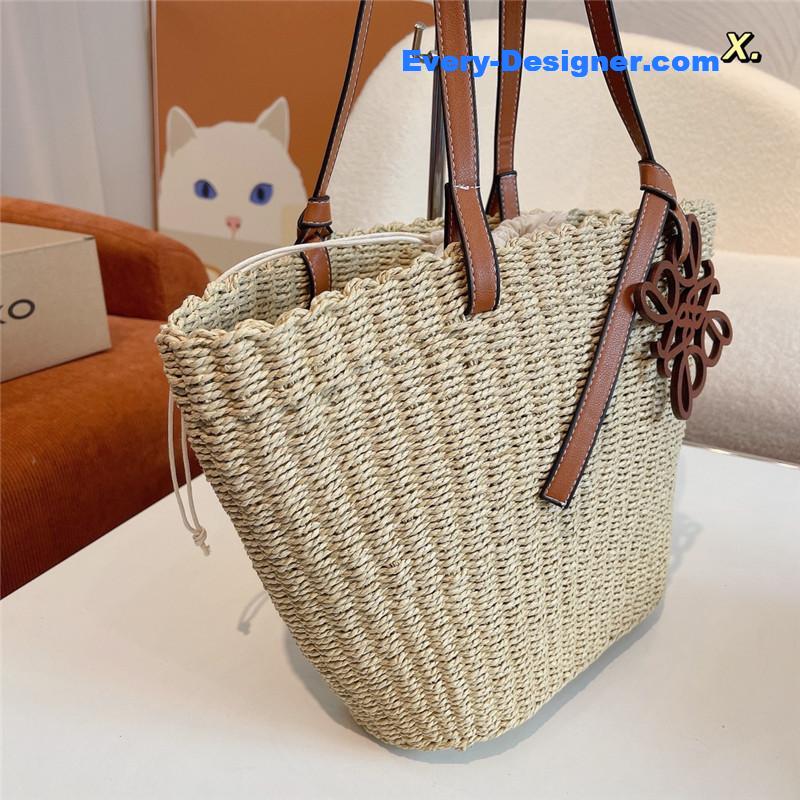 L0ew* straw bag x-tote