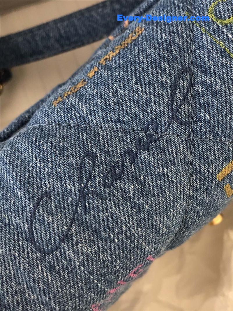 Ch**el graffiti denim cf bag