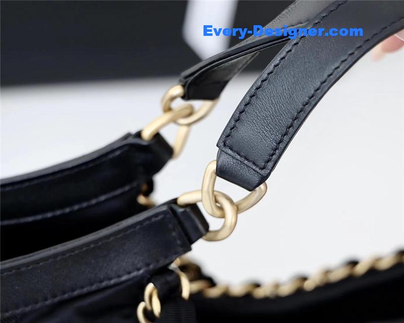 Ch**el black nylon shopping bag