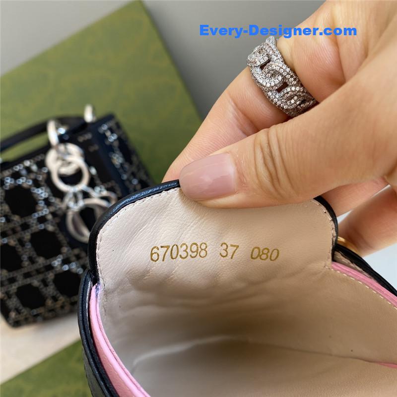 Gvc*1 horsebit color block muller half slippers