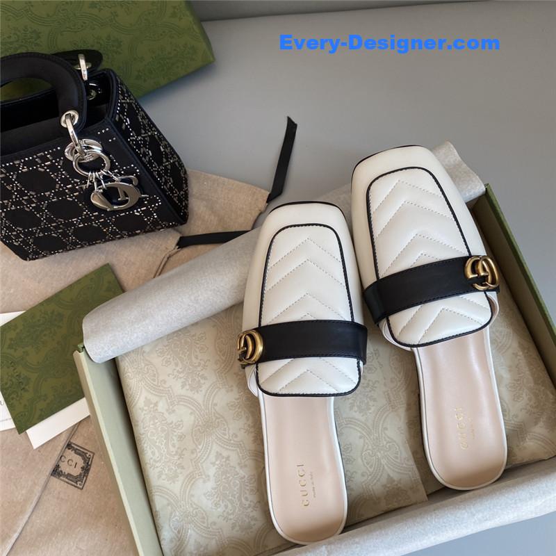 Gvc*1 horsebit color block muller half slippers