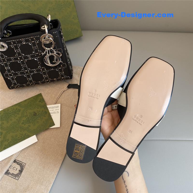 Gvc*1 horsebit color block muller half slippers