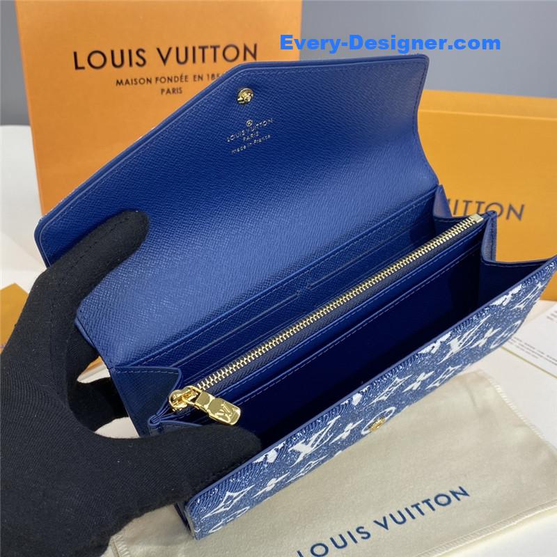 l0vis Vvtt0n lv denim jacquard sarah wallet
