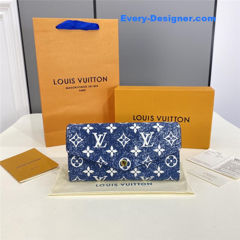 l0vis Vvtt0n lv denim jacquard sarah wallet