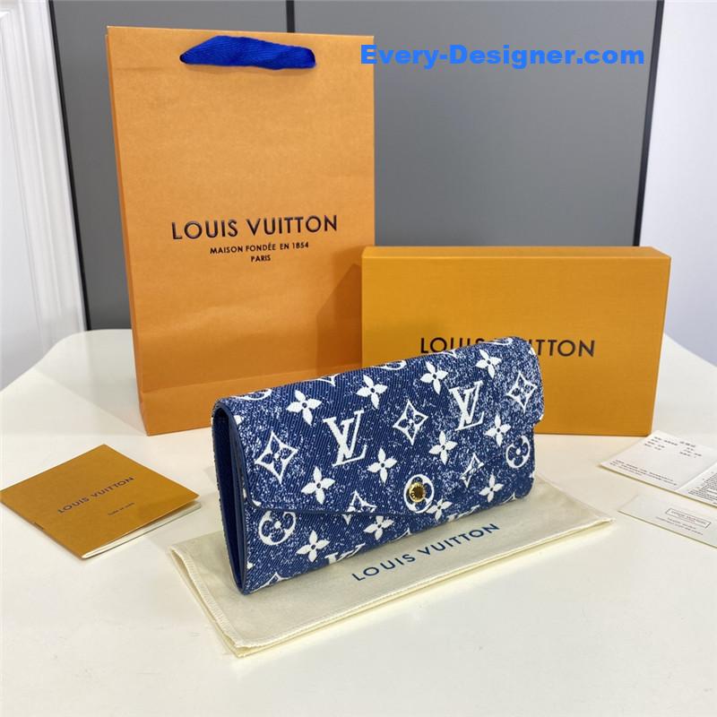 l0vis Vvtt0n lv denim jacquard sarah wallet