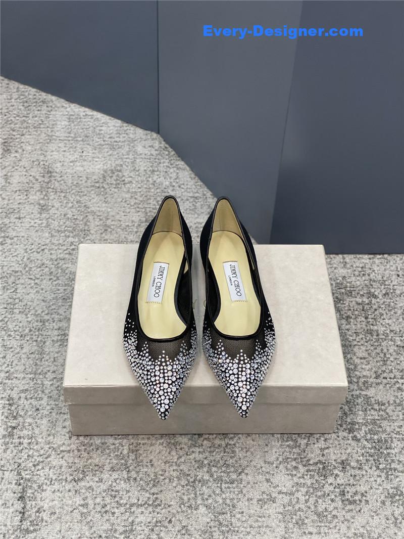 j1m*y ch00 jc mesh hot D1am0nd high-heeled shoes