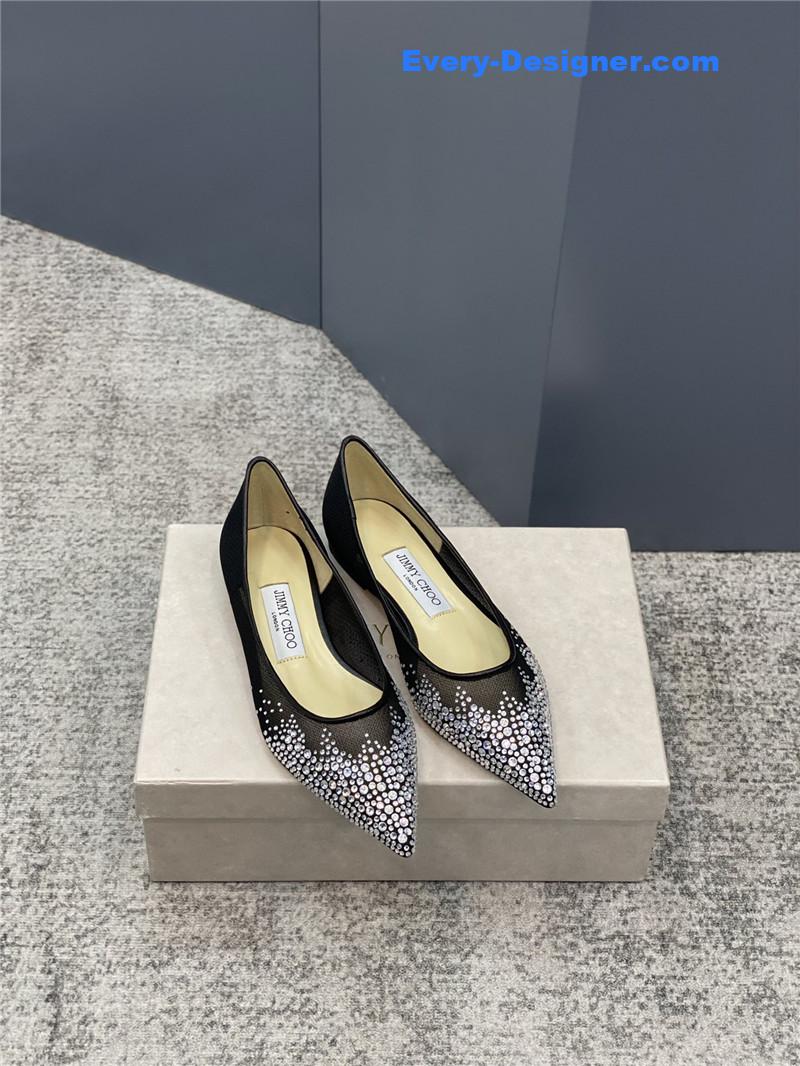 j1m*y ch00 jc mesh hot D1am0nd high-heeled shoes
