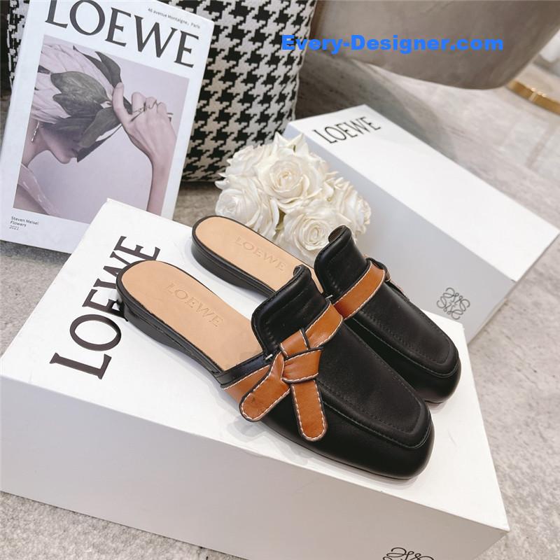 L0ew* bow mule slippers