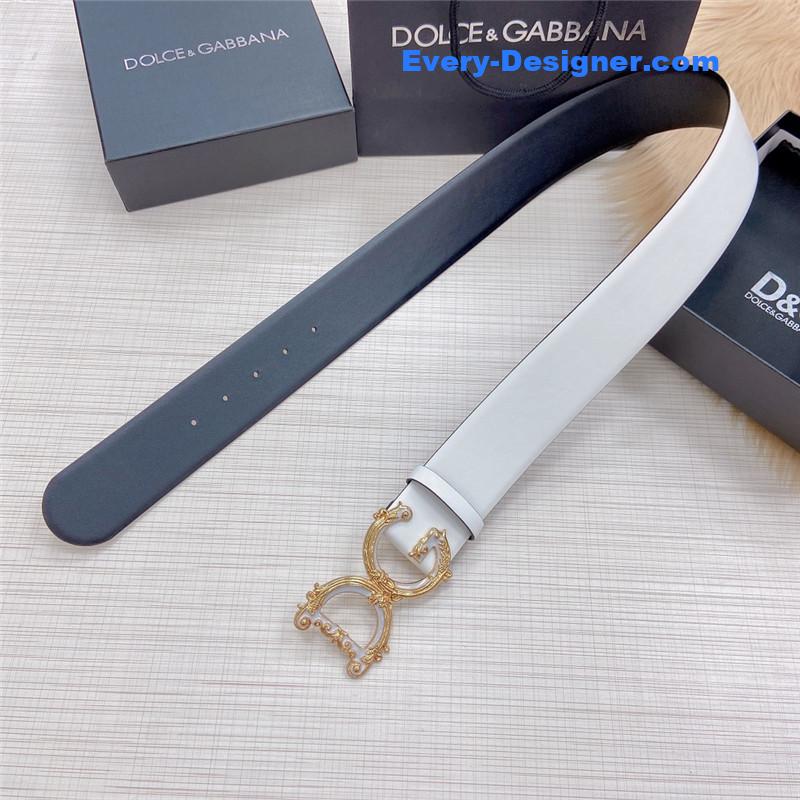 Dolce & Gabbana D&G logo leather belt