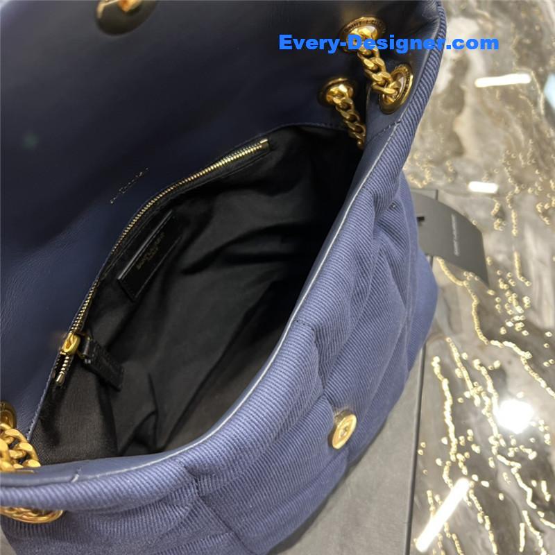 Y51 loulou puffer denim shoulder bag