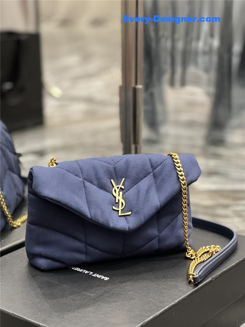 Y51 loulou puffer small denim shoulder bag