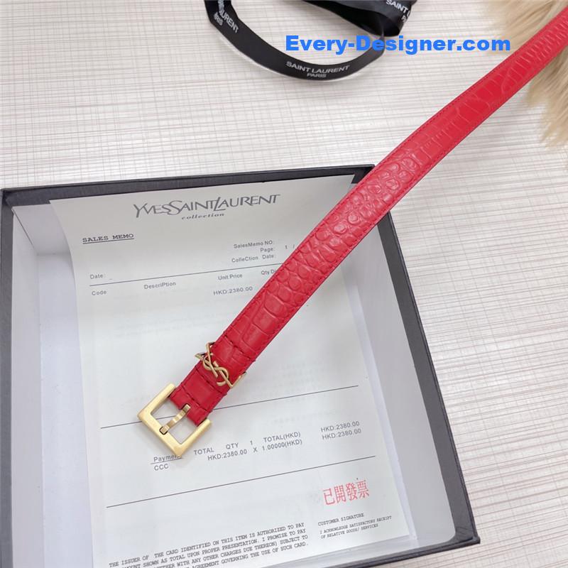Y51 crocodile grain top layer leather belt