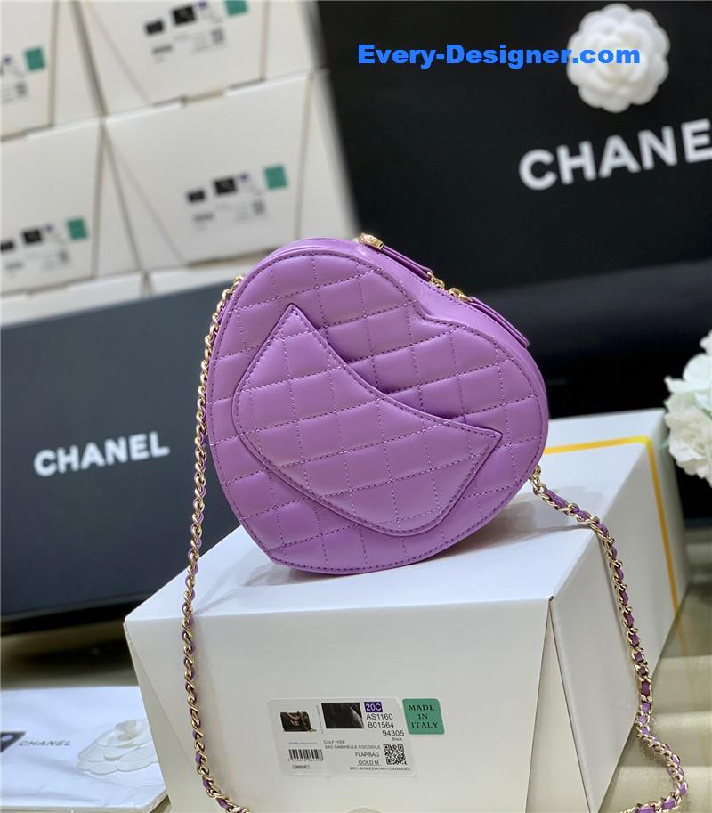 ch**el D1am0nd heart bag purple