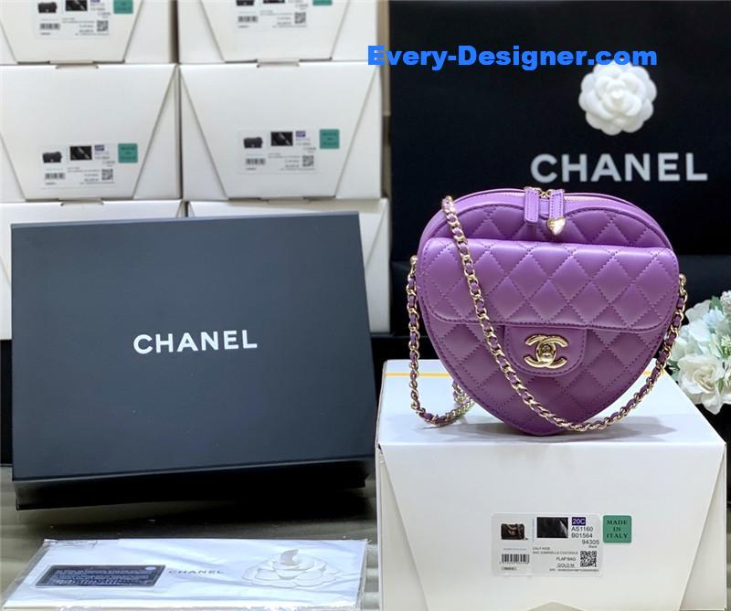 ch**el D1am0nd heart bag purple