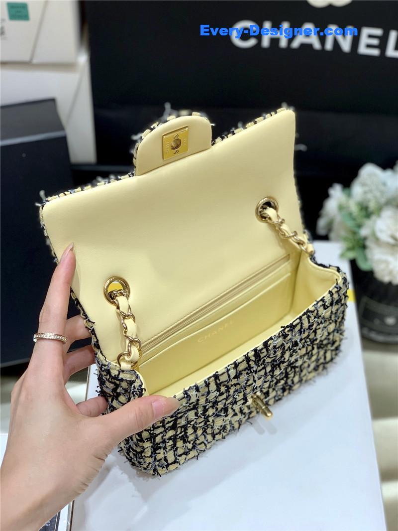Ch**el cf fabric flap bag