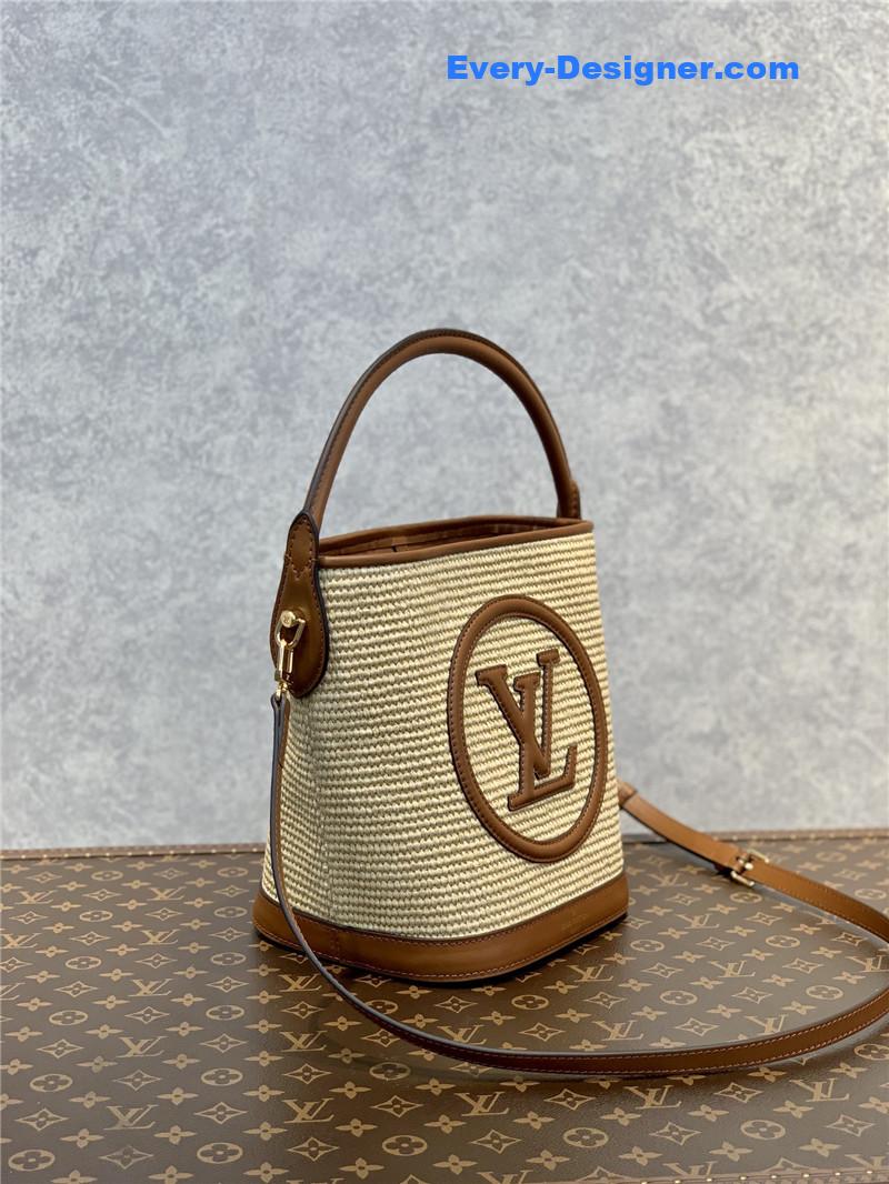 l0vis Vvtt0n lv knitted raffia bag