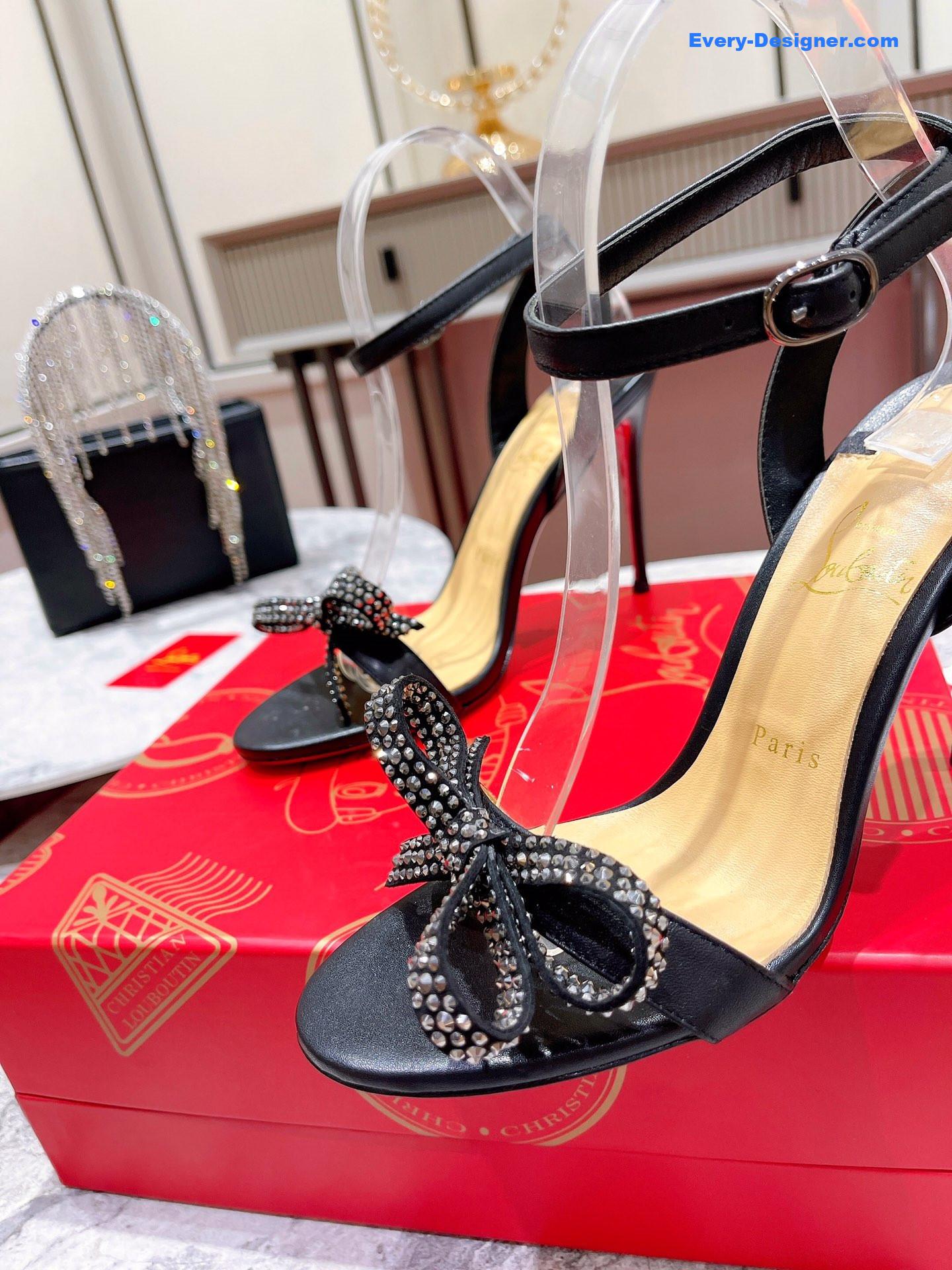 Chr1st1an louboutin strappy bow sandals