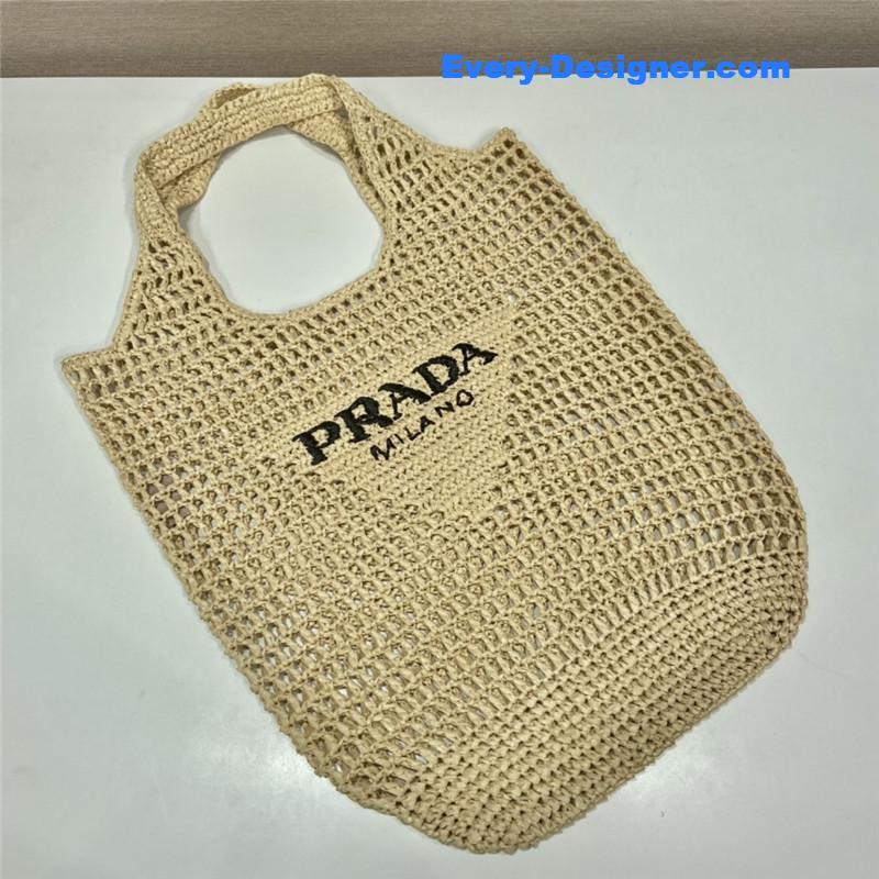 Pra*a beige raffia beach tote bag