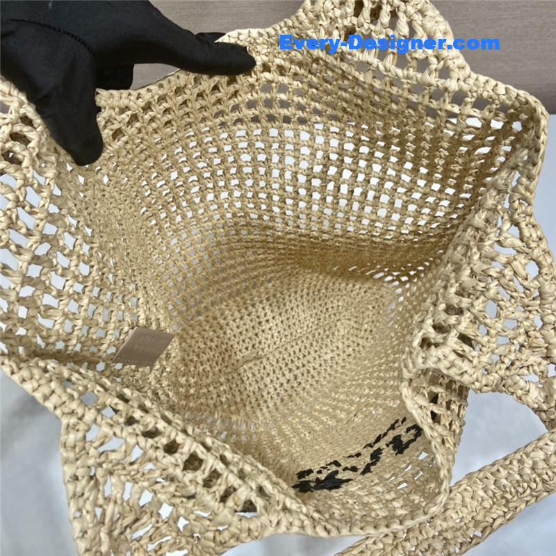 Pra*a beige raffia beach tote bag