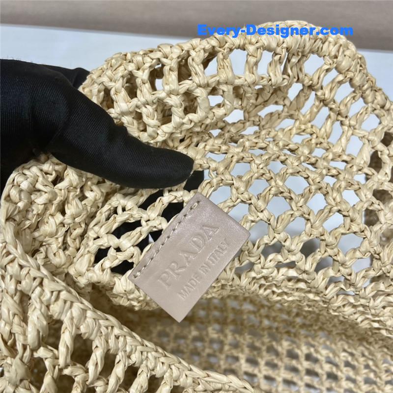 Pra*a beige raffia beach tote bag