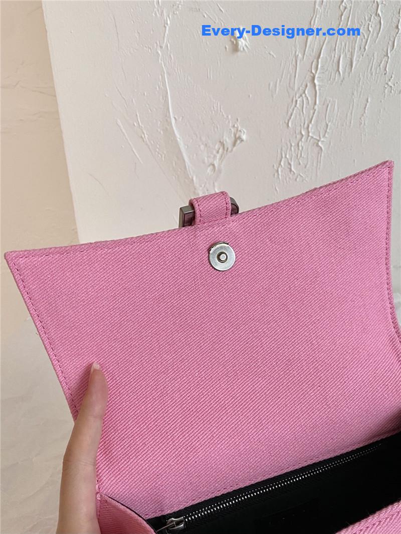 Ba1en*iaga denim hourglass bag pink